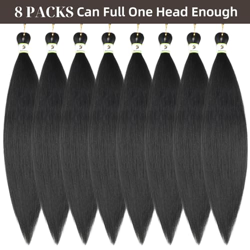 Pre Stretched Braiding Hair 24 Inch 8 Pack Yaki Straight for Crochet & Twist Styles