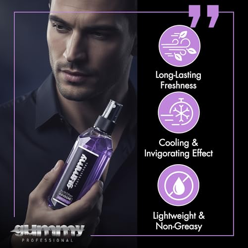 Gummy Amethyste Eau de Cologne for Men 400ML - Classic Barber After Shave, Refreshing Floral Powdery Fragrance