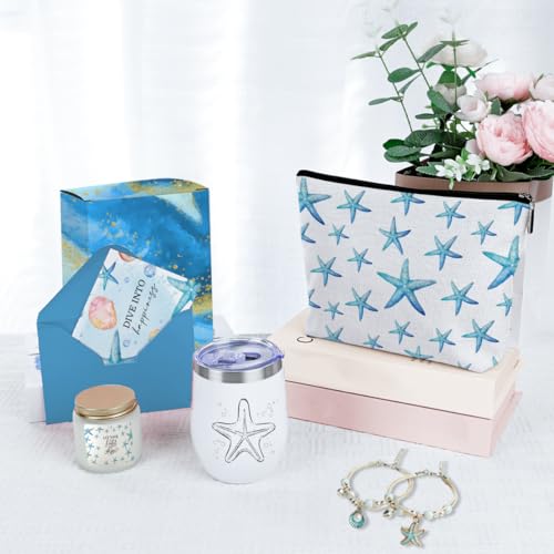 Starfish Ocean Gift Set for Women - 6-Piece Beach Themed Birthday Gift Box