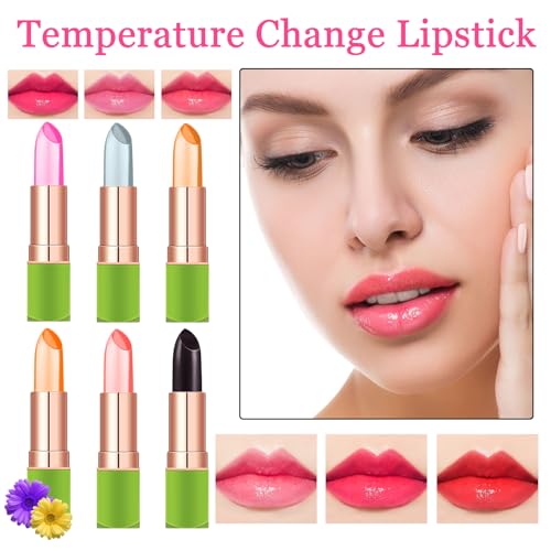 7PCS Aloe Vera Color Changing Lipstick Set for Women – Moisturizing Tinted Lip Balm & Gloss
