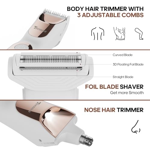 TEENOVA 3-in-1 Body Hair Trimmer for Men & Women - No Nick Groomer with LED Display, Waterproof Design