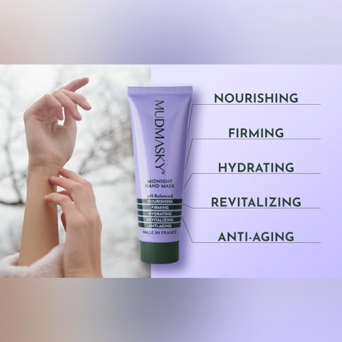 MUDMASKY Midnight Hand Mask 40ml - Hydrating Anti-Aging Hand Treatment with Vitamin E & Natural Oils