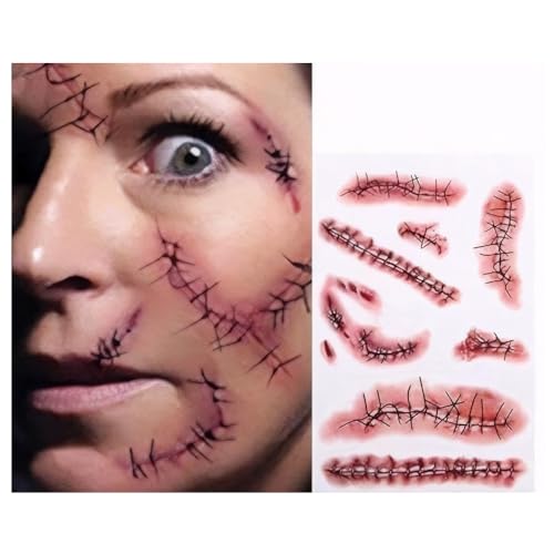 5PC Realistic Fake Bloody Wound Tattoos - Waterproof Halloween Makeup