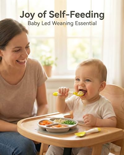 Deejoy Baby Fork and Spoon Set with Travel Case - Silicone Grip