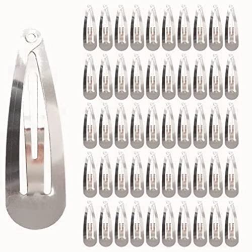 Silver Metal Hair Clips for Women & Girls - Non-Slip Snap Barrettes, Reusable, 25 Pack