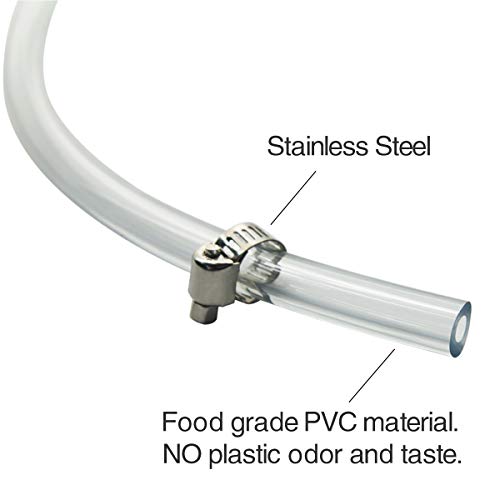 5ft Draft Beer Line with Hexnut - Food Grade Vinyl Hose