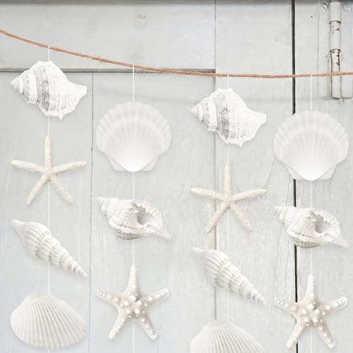 8 Pcs Seashell Garlands - Ocean Beach Party Decorations