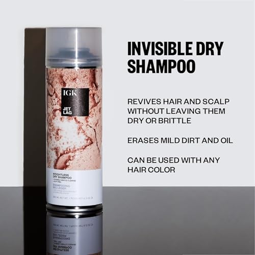 IGK Jet Lag Invisible Dry Shampoo Spray - Travel Size 2 oz