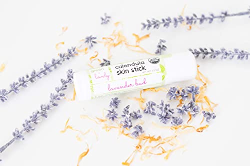 Green + Lovely Organic Calendula & Lavender Skin Stick Set - 2 Pack, 0.5 oz Moisturizing Balm for Hands & Body