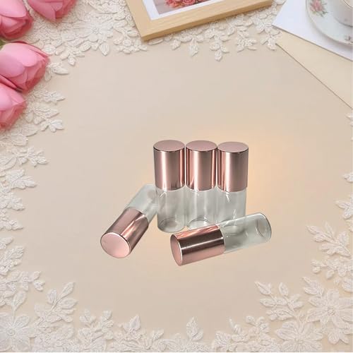 50Pcs Clear Glass Roller Bottles 3ml with Stainless Steel Balls