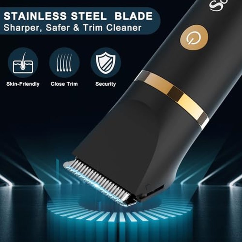 Scttomon Electric Groin Hair Trim Ball Trimmer for Men Body Shaver Below-The-Waist Groomer Nose Hair Trimmer Waterproof Cordless 3 in 1