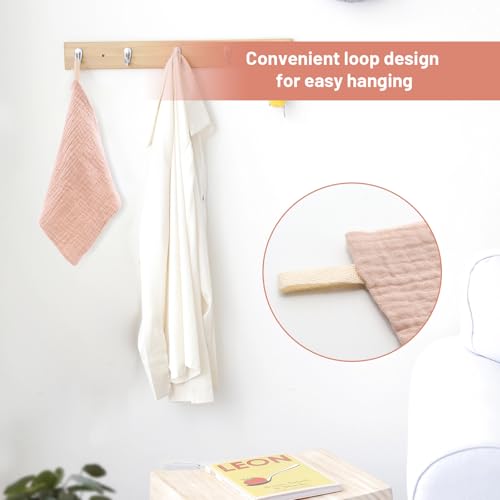 3-Pack Reusable Cotton Face Wash Cloths - Soft Muslin Towels 9x9in