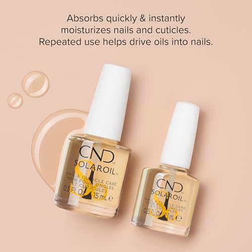 CND SolarOil Cuticle Oil, Natural Blend Of Jojoba, Vitamin E, Rice Bran and Sweet Almond Oils, Moisturizes and Conditions Skin (Packaging May Vary)
