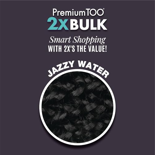 Sensationnel PremToo Water Wave Human Hair Weave 18 Inch 1B Offblack - Bulk Hair Extensions for Curly & Boho Styles
