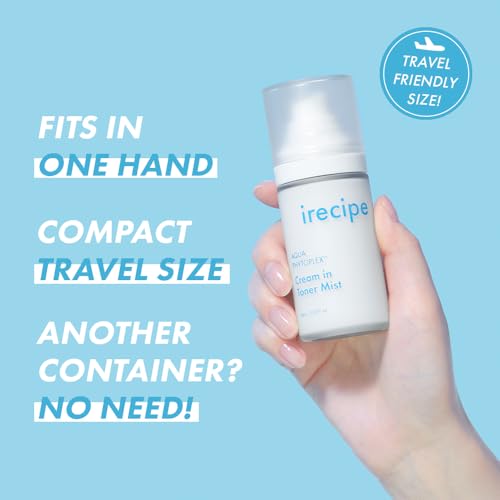 IRECIPE Aqua Phytoplex Cream in Toner Mist Variation 1 – Milky Face Spray with Hyaluronic Acid, Korean Vegan Skincare, 2.03 oz