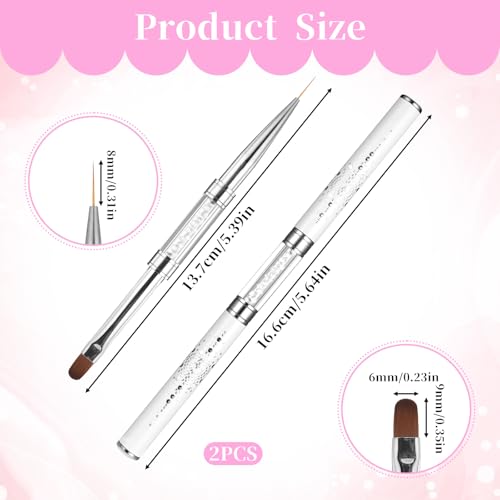 Cobee Double-Ended French Tip Brush Set for Nail Art - 2 Pcs