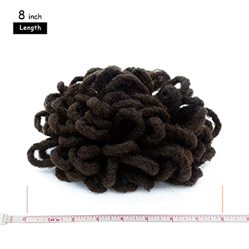 Yinmei Baibian 8 Inch Afro Puff Drawstring Ponytail - Faux Locs Bun Hair Extensions for Black Women (Color 4#)