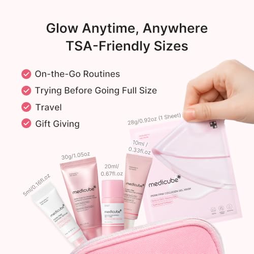 Medicube PDRN Glow Essentials Kit - 5-Step Mini Skincare Travel Set