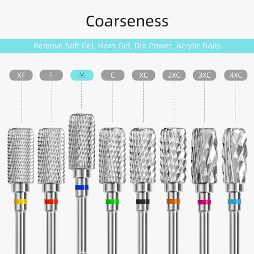 Hytoos D4S Barrel Nail Drill Bit - Medium Grit Carbide for Gel Removal