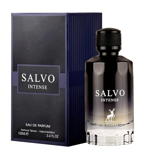 Salvo Intense by Maison Alhambra for Men, Amber Fougere EDP Spray, 3.4 oz