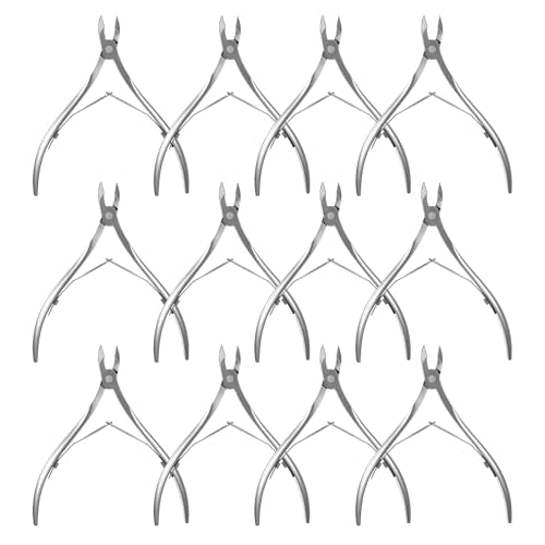 Ptwola 12-Pack Professional Stainless Steel Cuticle Trimmer & Nail Nipper Set