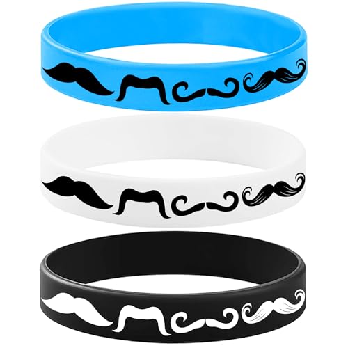 CupaPlay 24PCS Moustache Silicone Bracelets - Party Favors