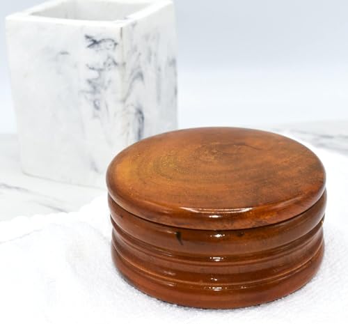 Parker Hand-Carved Mango Wood Shaving Soap Bowl for Rich Lather