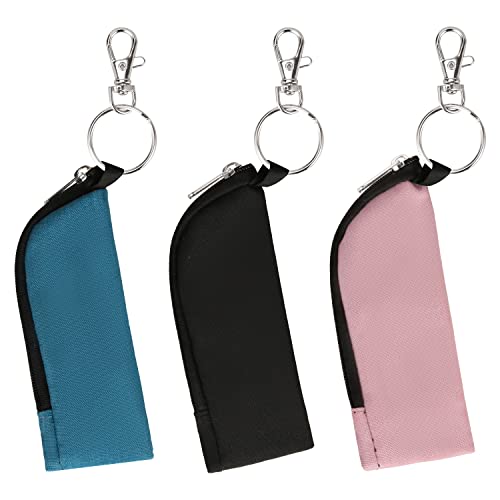 Portable Chapstick Holder Pouch with Hook - 3pcs Lip Balm Case