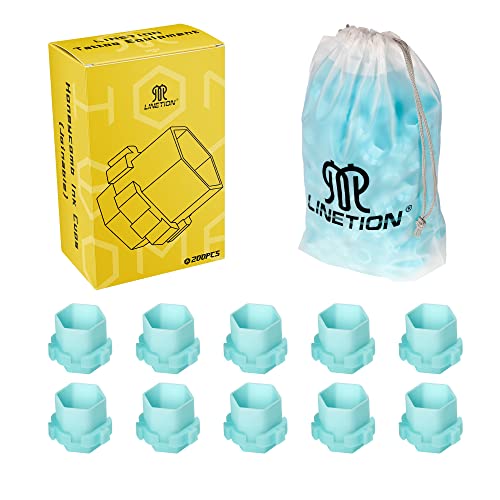 Linetion Spliceable Tattoo Ink Caps - Honeycomb Anti-Rollover Cups 200pcs