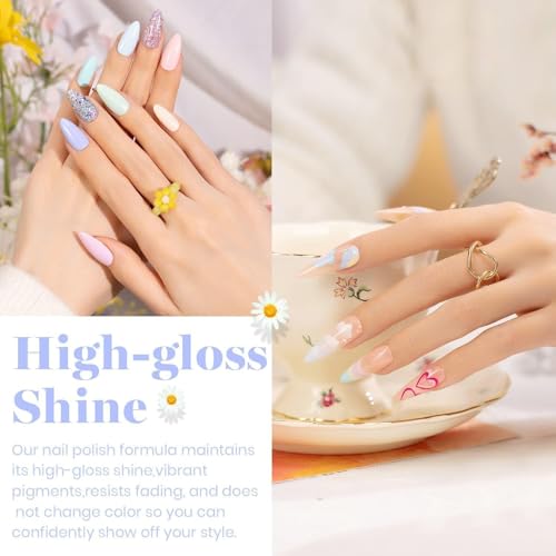 Beetles 23-Piece Pastel Gel Nail Polish Set with Base and Top Coat