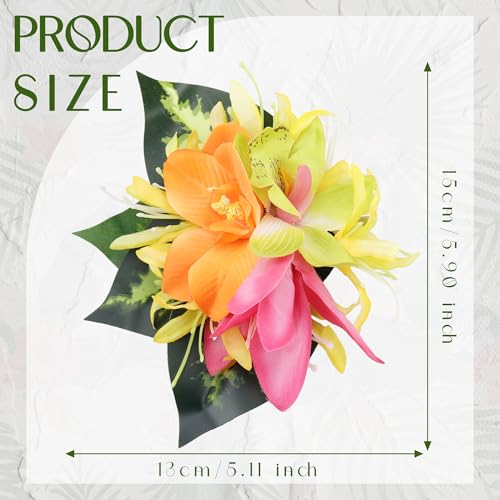 Hawaiian Tropical Flower Hair Clips - Handmade Orchid Hairpins (2 PCS)