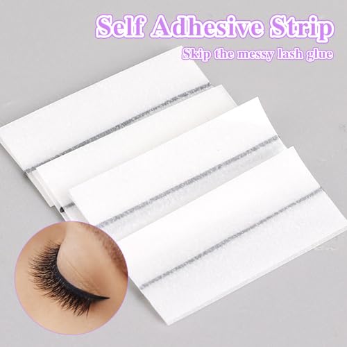 40PCS Self-Adhesive Eyelash Strips - Waterproof Lash Glue Tape