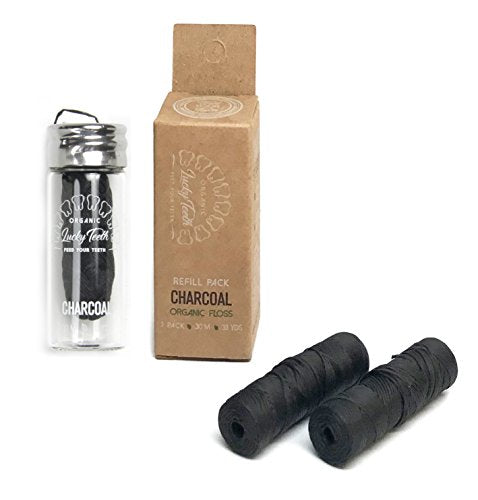 Organic Bamboo Charcoal Dental Floss with Tea Tree & Peppermint - 90m