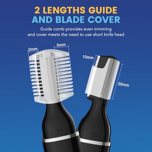 Eyebrow Trimmer Electric Eyebrow Razor with Digital Display LED Light, 2-Speed Eyebrow Shaver Rechargeable Face Trimmer for Men, Painless Facial Hair Remover for Upper Lip Peach Fuzz Mustache Arm Leg