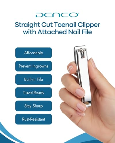 Denco Straight Cut Toenail Clipper – Heavy-Duty Stainless Steel