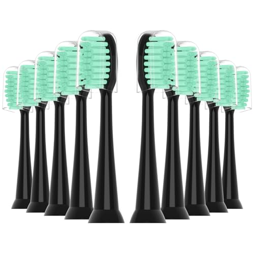 ZIYAJIA Replacement Toothbrush Heads for AquaSonic Black Series 10 Pack