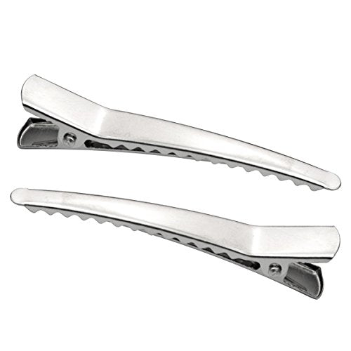 100 Pcs 6cm Silver Metal Alligator Hair Clips for Thick & Thin Hair