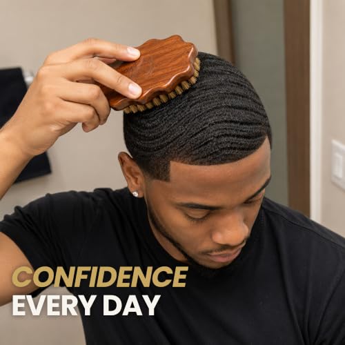 Kosher Palm Wave Brush, Vegan Agave Bristle Detail Brush for 360 Waves