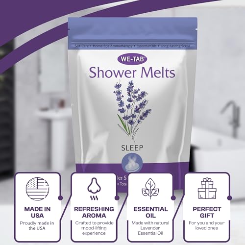 We-Tab Lavender Shower Steamers - 10 Pack Aromatherapy Melts for Relaxation