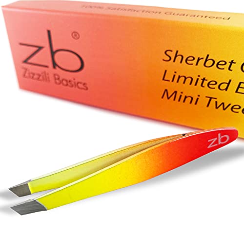 Zizzili Basics Sherbet Mini Slant Tweezers - Precision Eyebrow & Facial Hair Removal