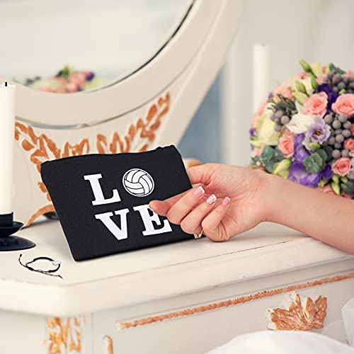 Volleyball Canvas Makeup Bags - 12 Piece Travel Cosmetic Pouch Set