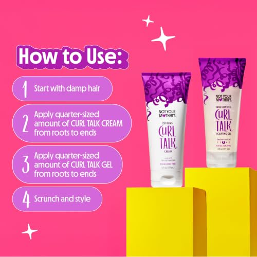 Not Your Mother's Curl Talk Frizz Control Sculpting Gel & Defining Cream - Natural, 6 Fl Oz Pack of 2
