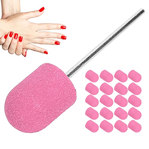 Pink Nail Drill Bits Set for Manicure & Pedicure - Sanding & Polishing Burrs
