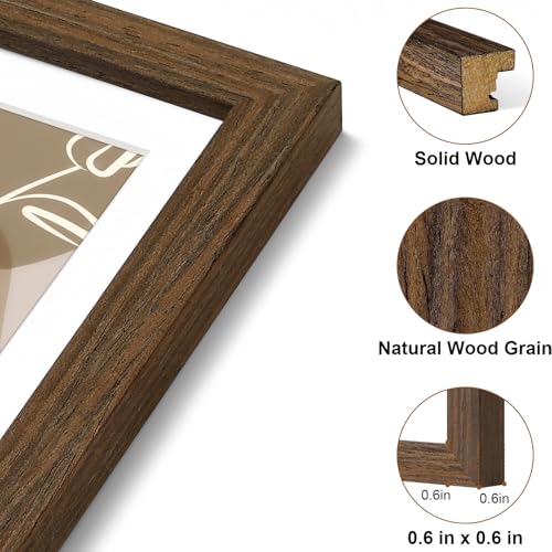 Vittanly 11x14 Solid Wood Picture Frame with Plexiglass - Brown