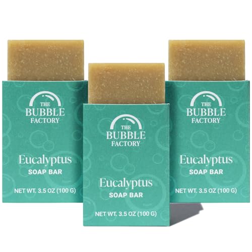 Eucalyptus Handmade Vegan Natural Bath & Body Soap Bar - 3 Pack, 3.5oz Each