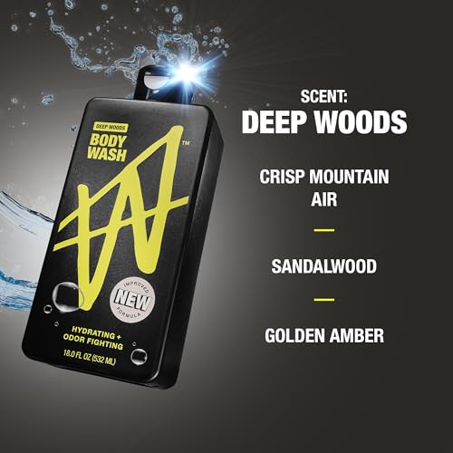 W By Jake Paul Deep Woods Body Wash for Men - Hydrating Shower Gel, 2 Pack