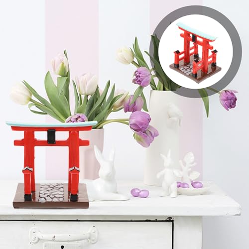 Miniature Japanese Torii Gate Ornament - Resin Zen Garden Decor