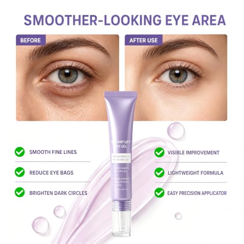 Hydrating Under Eye Firming Gel - 2 Pack Fast-Absorbing Eye Serum, 15mL