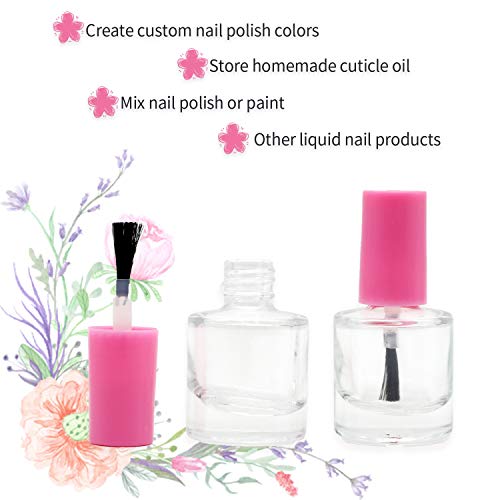 GTHER 8ML Empty Nail Polish Bottles with Brush, Funnel & Mixing Balls (20PCS)