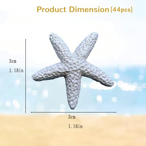 Set of 44 Mini Resin Starfish for Ocean-Themed Decor